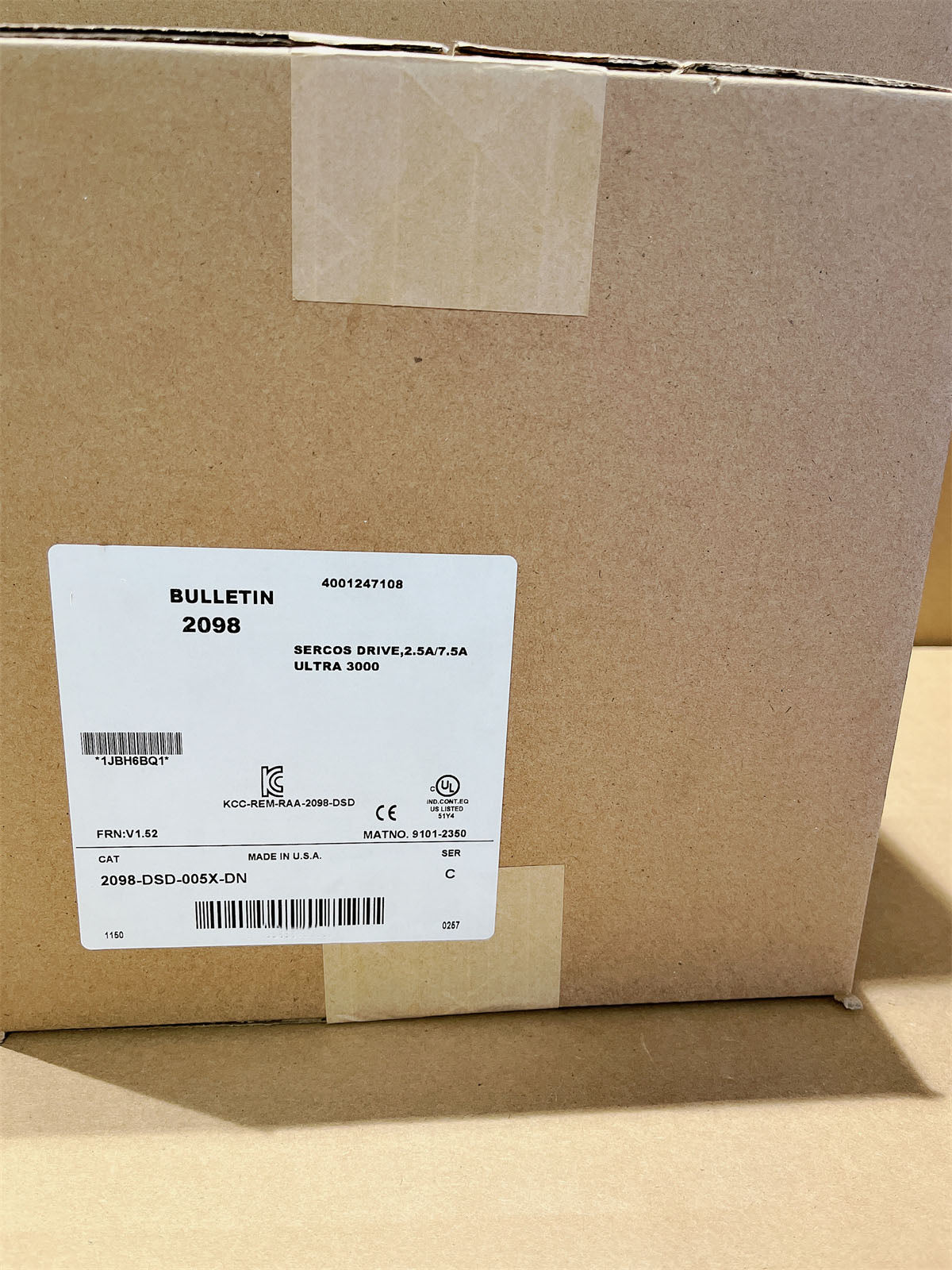 New Allen Bradley 2098-DSD-005X-DN BULLETIN 2098 SERCOS DRIVE 2.5A/7.6A ULTRA 3000 In Stock