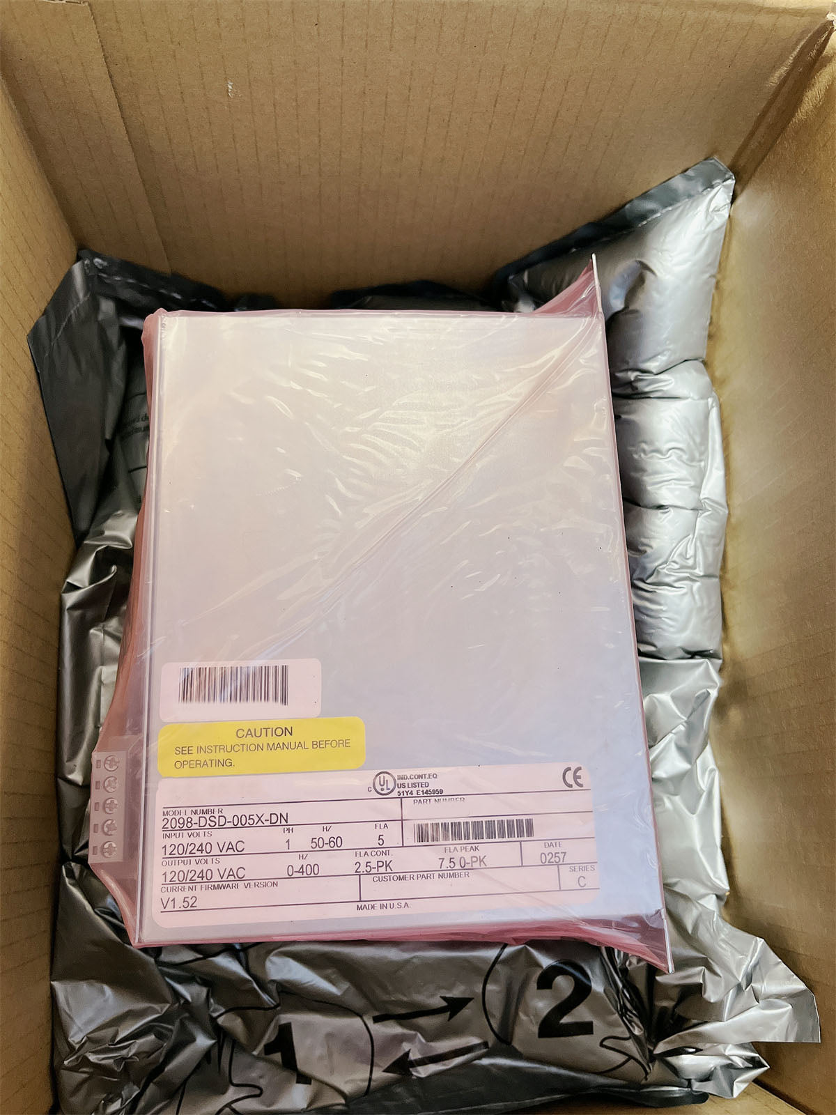 New Allen Bradley 2098-DSD-005X-DN BULLETIN 2098 SERCOS DRIVE 2.5A/7.6A ULTRA 3000 In Stock