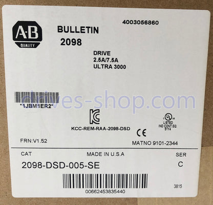 New Allen Bradley 2098-DSD-005-SE BULLETIN 2098 DRIVE 2.5A/7.6A ULTRA 3000 In Stock
