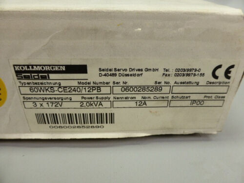 Kollmorgen Kollmorgen Seidel 60WKS-CE240/12PB Servo Drive New In Box VIA DHL