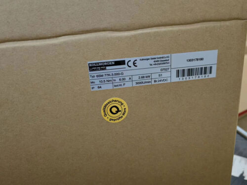 Kollmorgen 6SM 37VL-6.000 Servo Motor 2.68KW New In Box VIA DHL